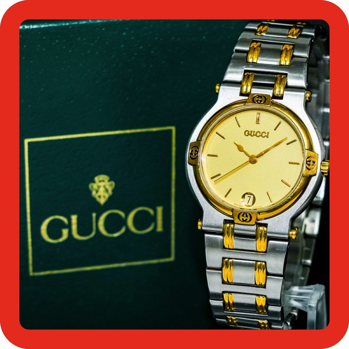 Vintage [N-MINT] GUCCI 9000M BOXED New BATT Quartz Men Watch | eBay