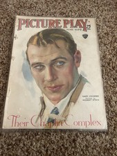 1929 issue of Picture Play magazine featuring cover art of actor Gary Cooper