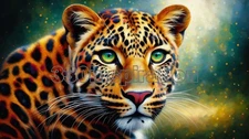 Digital Image Picture Photo Wallpaper Background Desktop Leopard Painting #A508