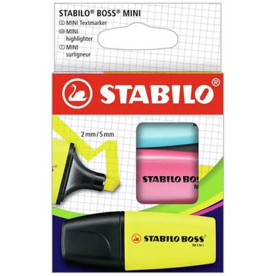 STABILO Textmarker BOSS MINI, 3er Kartonetui 1 bis 60 Stk Spare bis 72%