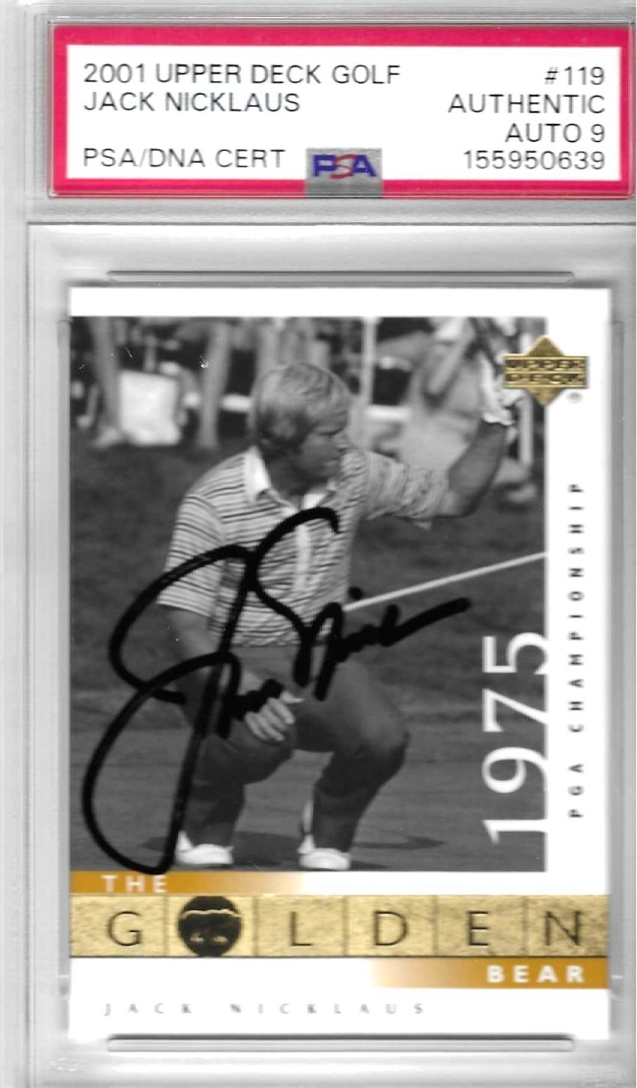 2001 Upper Deck Jack Nicklaus Signed/Autographed Card #119 PSA 9