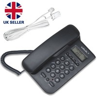 Corded Landline Phone Home Office Desktop Wired Telephone Caller ID Hold Redial