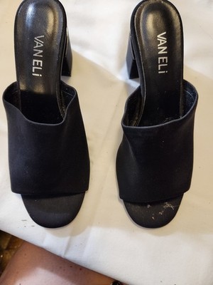 Vaneli  Leonce Womens Shoes Black Open Toe  Slip-Ons Size 6 1/2M