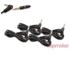 4X 4FT 3.5MM AUX RIGHT ANGLE AUDIO STEREO CABLE BLACK APPLE IPHONE 5 4S 4 3GS