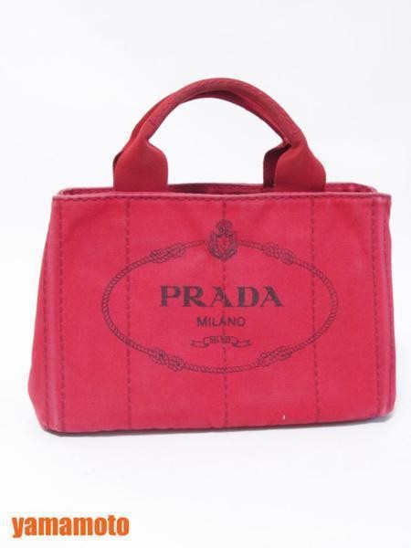 Free  PRADA Canapa Tote Bag Handbag Red ROSSO BN2439 Used from japan thumbnail 9
