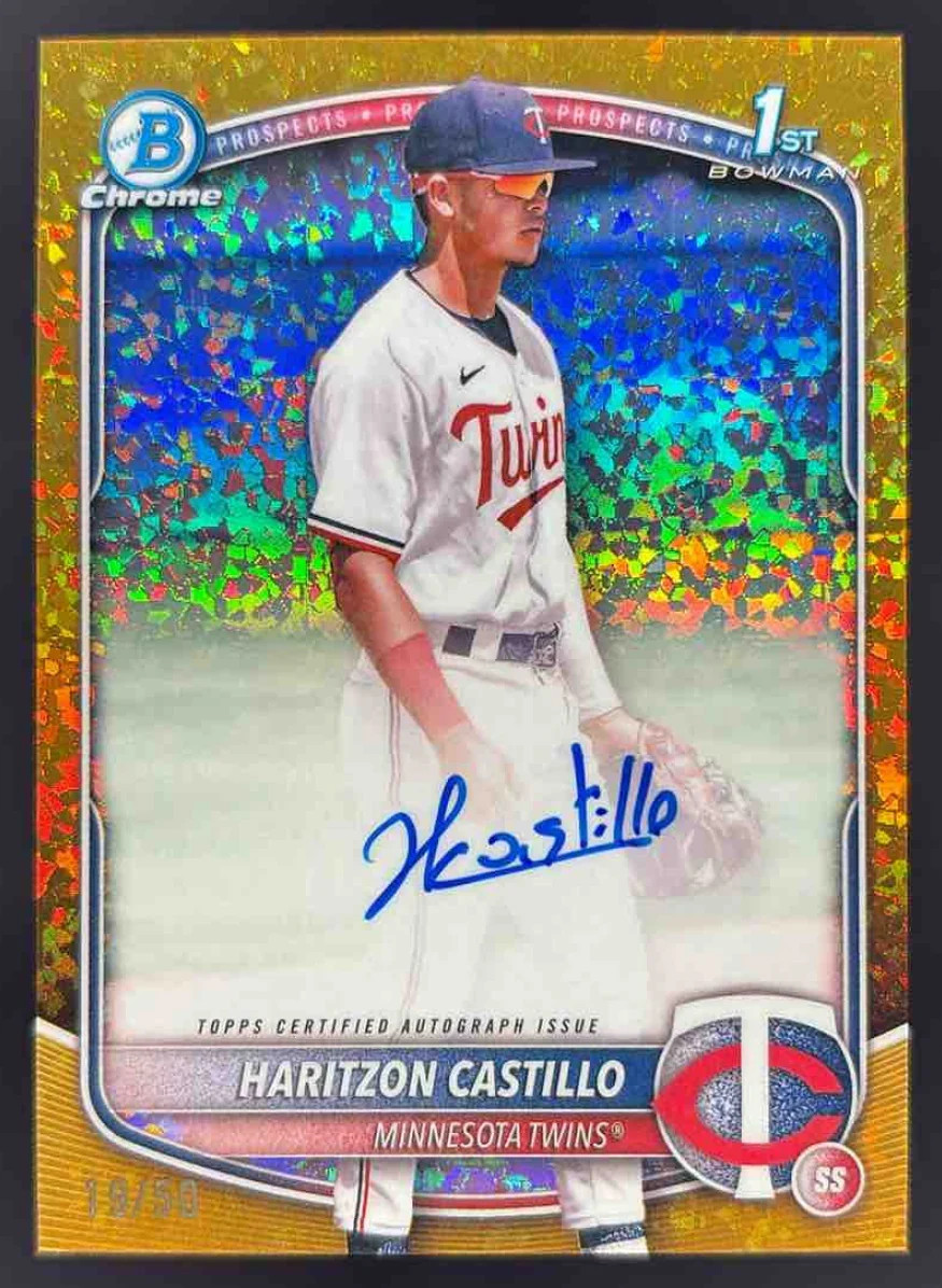 2025 Bowman Chrome Gold Mini Diamonds #CPA-HC Haritzon Castillo RC Auto /50