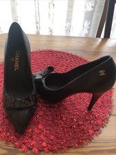Chanel Leather Black Women  s Heels