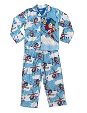 Sonic The Hedgehog Kids Boys Pajama Set Ski Print Button-Up Shirt Pants Medium