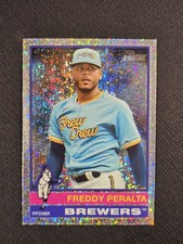 2025 TOPPS HERITAGE FREDDY PERALTA #76 SILVER FOILBOARD SPARKLE BREWERS PITCHER