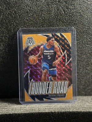 2023-24 Panini Mosaic Anthony Edwards Thunder Road Fluorescent Orange/25 SSP   