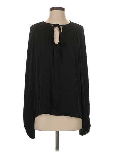 Jenny Boston Women Black Long Sleeve Blouse S