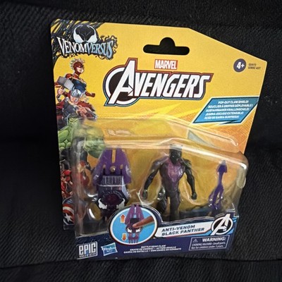 ANTI-VENOM BLACK PANTHER 4'' Figure Hasbro Epic World of Action Series Marvel MoC