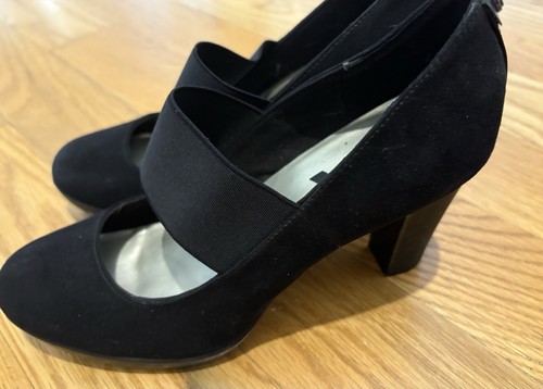 Zapatos para mujer Anne Klein de tacón deportivo elásticos negros de gamuza zapatos cómodos talla 7,5 - Imagen 6 de 6