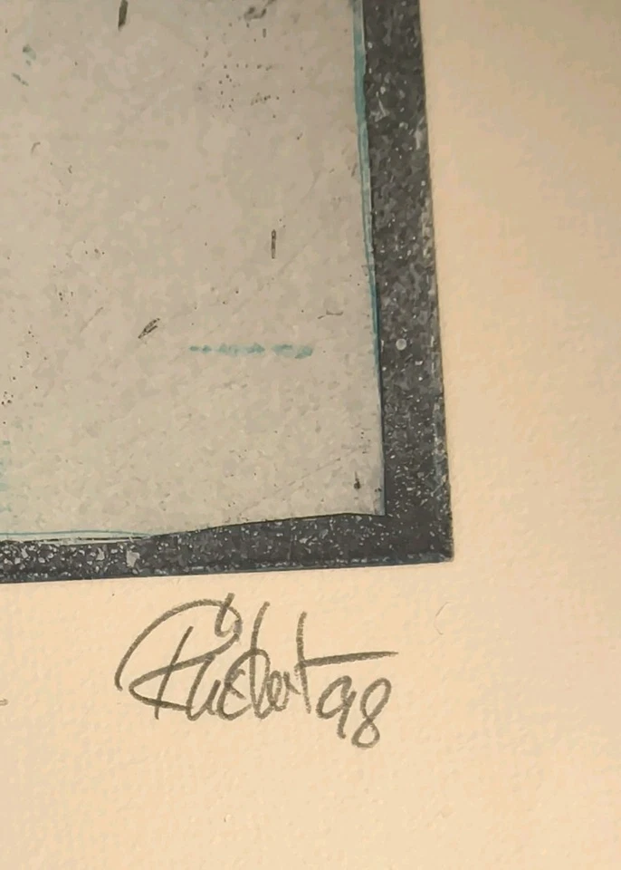 Original Farbradierung - Katze- GÜNTHER RÜCKERT - BESUCH BEI MAGRITTE- 17/75 - Bild 3 von 4