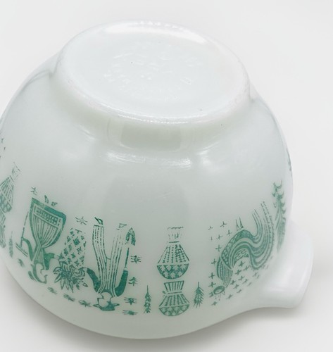 Pyrex Turquoise On White Amish Butterprint 441 Cinderella Bowl Pyrex 1.5 Pint - Picture 5 of 10