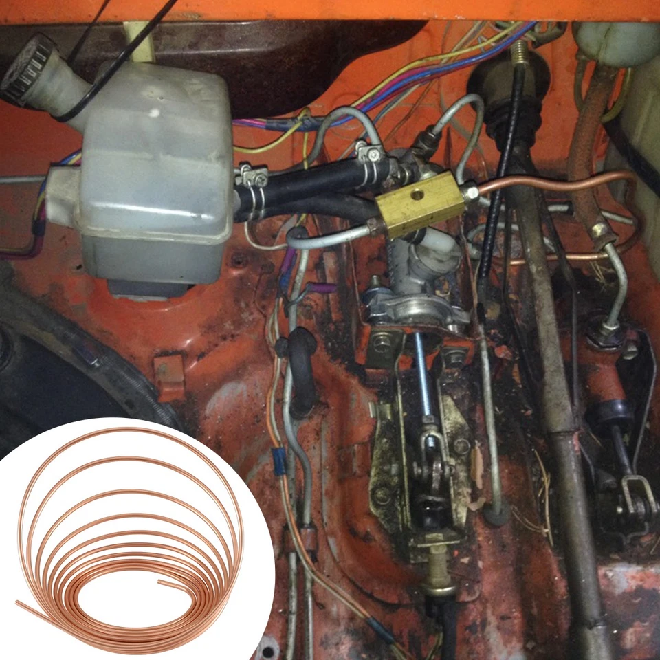 2× NEW Copper Nickel Brake Line Tubing Kit 1/4 OD 25 Ft Coil Roll w/ 32 Fittings - Image 2 of 4