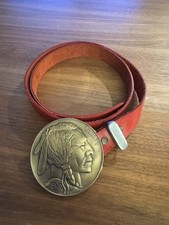 Vintage Great American Buckle Co Indian Head Buffalo Nickel 1979   Belt Buckle