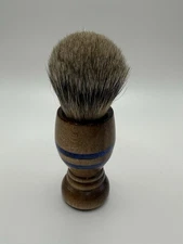 Badger Hair Shave Brush Maple Wood With Blue Lapis Inlay, By Wood razor.com