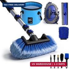 20FT Car Wash Brush with Long Handle - Car Cleaning Kit with 8 Attachments, 180 