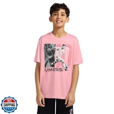 Messi Boys' Lifestyle Short Sleeve Top, Loose-Fit Shirt with Logo, Comfortabl...