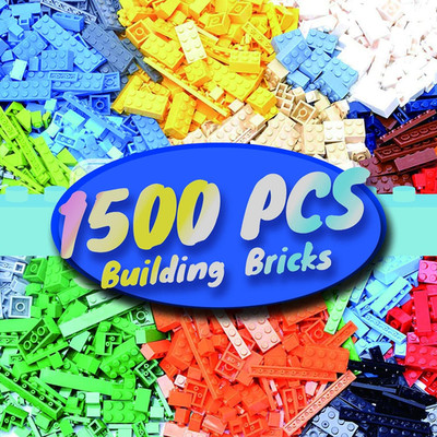 1500 Pieces Building Bricks, Classic Bulk Small Blocks, Classic Bricks Set Basic