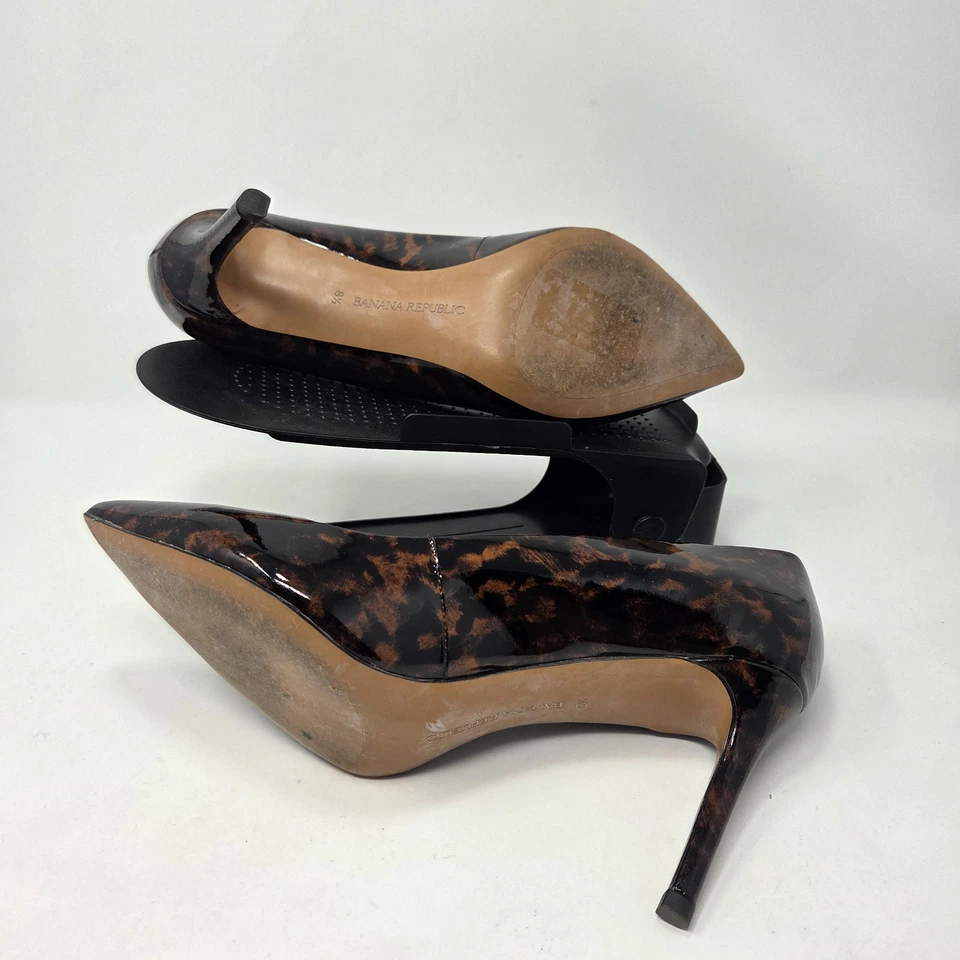 Zapatos de tacón de aguja Banana Republic Blake charol caparazón de tortuga talla 8,5 Foto 3 de 3