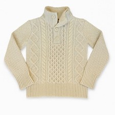 GAP Kids Cream Oatmeal Cable Knit Sherpa-Lined Mock Neck Sweater   Size L 10 