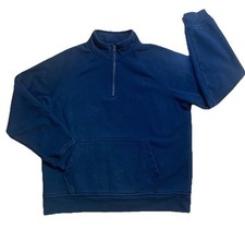 Men’s Flint and Tinder 1/4 Quarter Zip Sweatshirt Navy Size Large XL USA Made