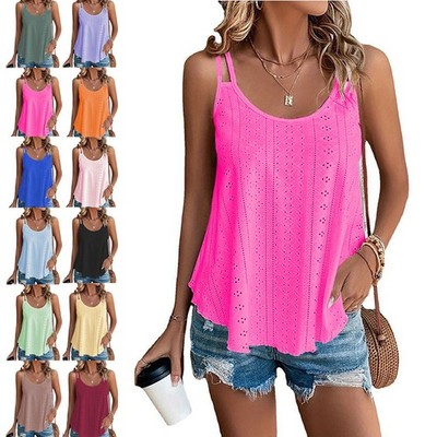 Damen Trägershirt Ärmellos Trägertops Sommer Tank Camis Top Freizeit Weste Hemd