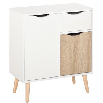 HOMCOM Standschrank Aufbewahrungsschrank Sideboard mit Schublade für Schlafzimmer
