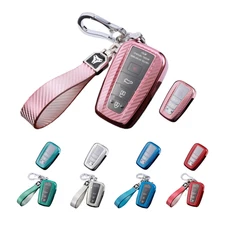 5 COLORS Carbon Fiber Key Fob Cover Case for Toyota 2019-2023 Camry RAV4 Avalon
