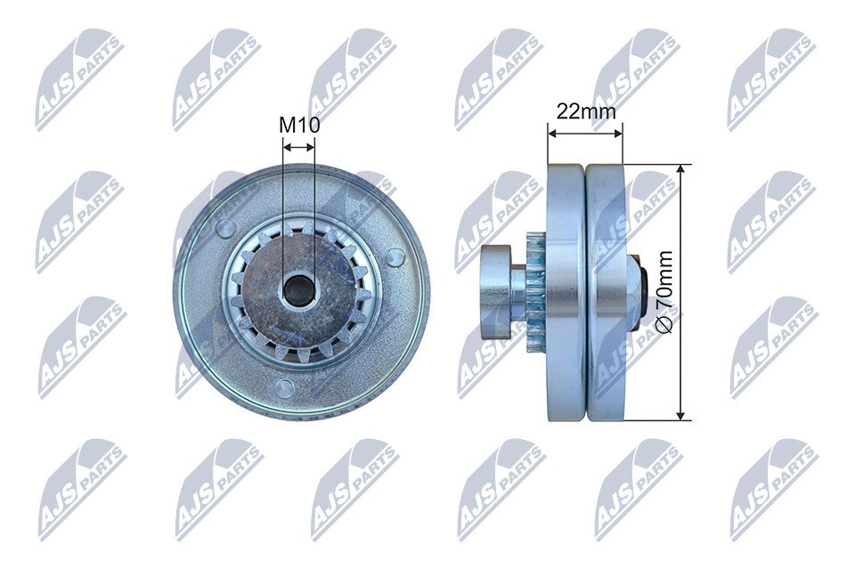 NTY OE RNK-CH-039 Tensioner Pulley, V-ribbed belt for CHEVROLET