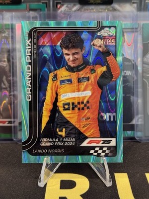 2025 Topps Chrome F1 Lando Norris Aqua RayWave /199 Refractor #127