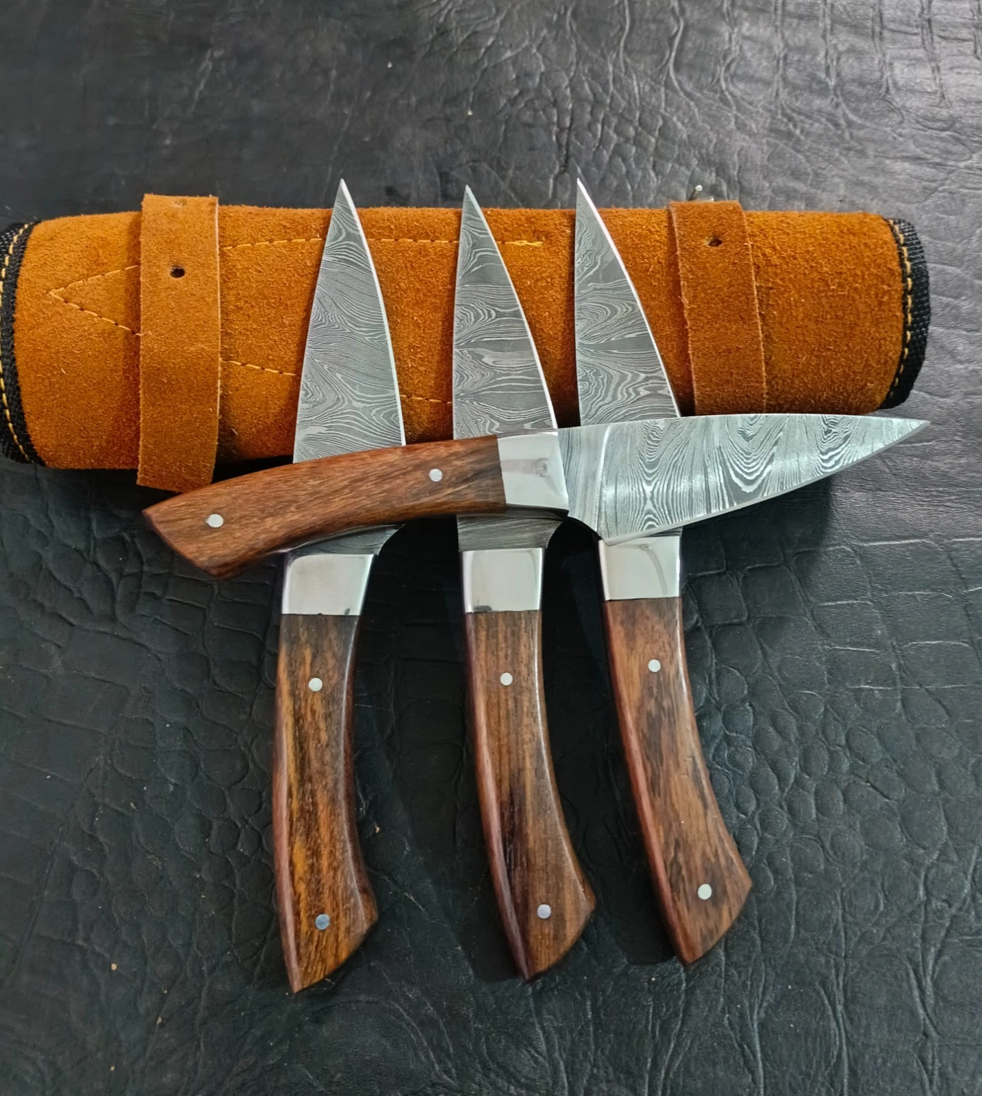 Custom Handmade Damascus Chef Set 4 Pieces
Opens in a new window or tab