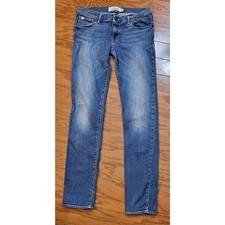 Abercrombie Womens/girls Size 16 Mid Rise Stretch Jeans Light Blue Wash