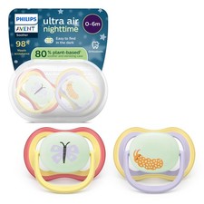Philips Avent Ultra Air Nighttime Soothers - Orthodontic Design, for Babies