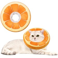 Maiiu Soft Cat Cone Collar, Cute Recovery Collar Suitable Small, Orange