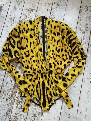 Dolce & Gabbana Bluse Jumpsuit IT46 Leo Gelb Schwarz - Bild 1 von 4