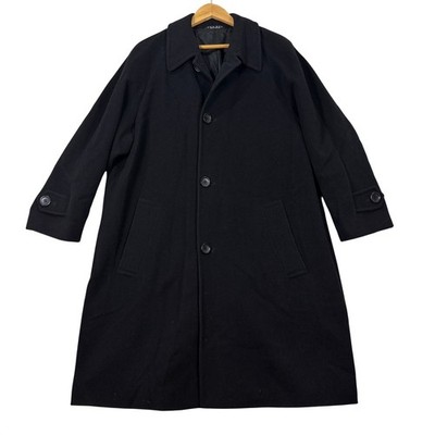 VINTAGE Hugo Boss Mens 46R Black Wool Blend Overcoat Dress Coat PASEO Preppy EUC
