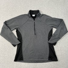 Columbia Glacial IV Half Zip Fleece Knit Pullover Gray Stripe Women  s Large