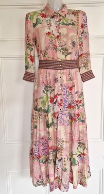 Riani Long floral print viscose dress Size 8