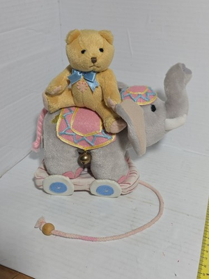 #ad Cherished Teddies Pull A Long Limited Edition Bear and Elephant Plush with Tags $19.55