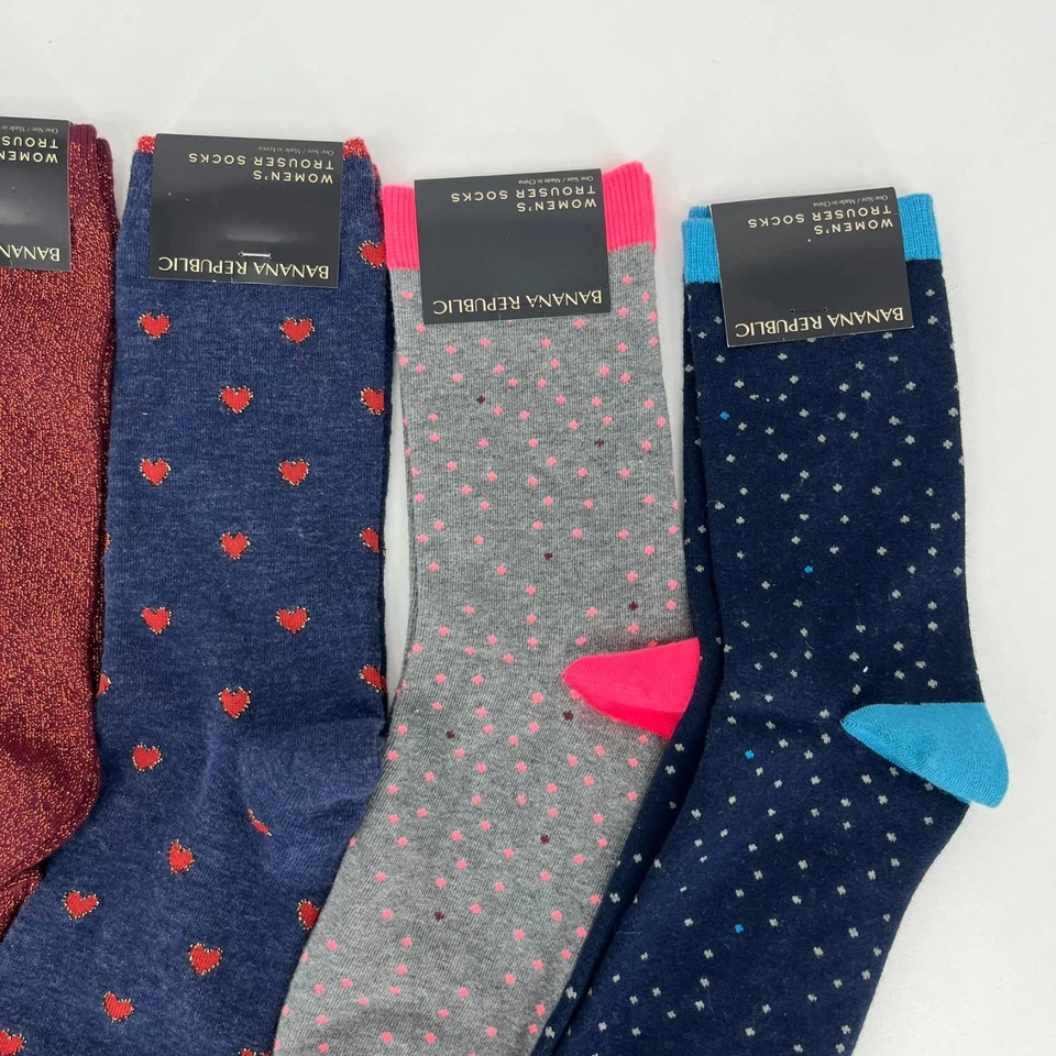 Lot of 4 Banana Republic Trouser Socks Women's One Size Multicolor Mid Calf NWT - Image 4 of 4
