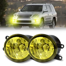 For LEXUS LX570 2008-2013 Front Clear Lens LED Bumper Fog Light 3200K Yellow