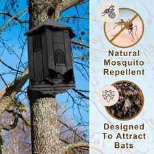 Wooden Castle Bat Houses for Outside Bat Box for Outdoors - Large Three Chamber