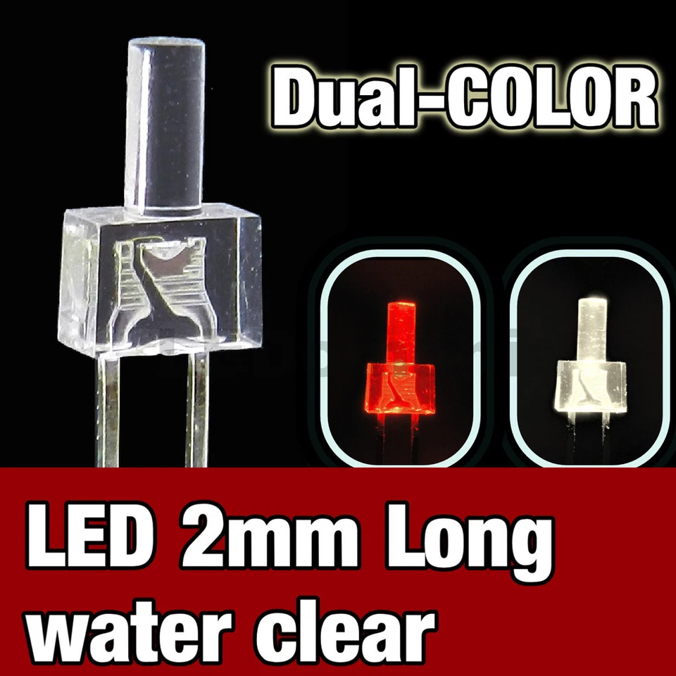 738/25# LED 2mm bicouleur rouge blanc chaud 25pcs- spécial train Jouef , Roco
