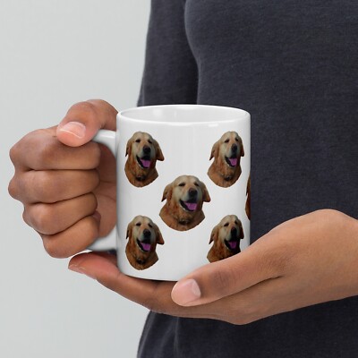 Personalisierte Hundegesicht All Over Tasse