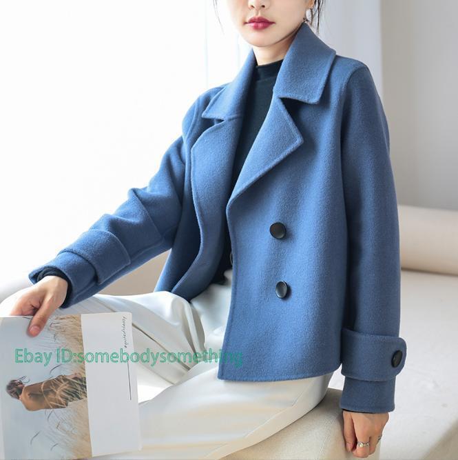 Double Sided Wool Coat Women's Medium Long Coat