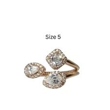 Pandora Geometric Shapes Size 5 Rose Gold  Clear CZ Ring 188494C01