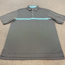Footjoy Golf Polo Shirt Mens Large Black Blue Short Sleeve Performance Golfer